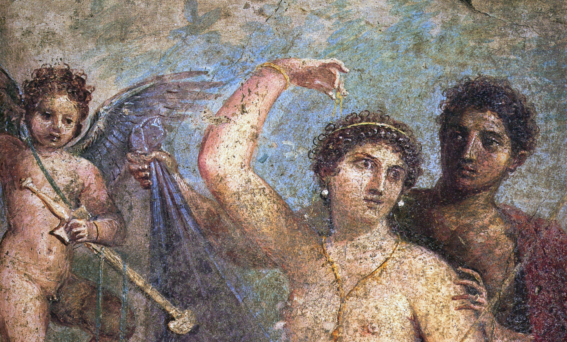 Maison d'Arès et Aphrodite, fresque antique retrouvée dans la Maison des Noces d'Hercule.
