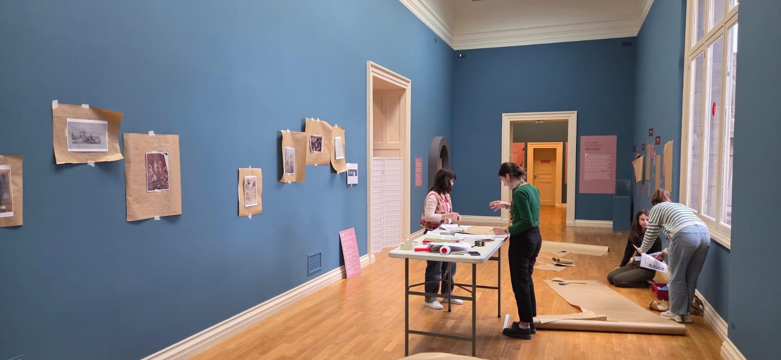 Montage de l'expo-école au Musée des Beaux Arts de Rouen