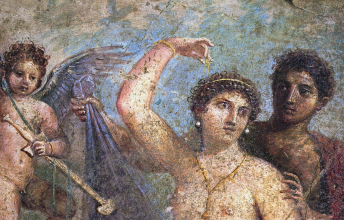 Maison d'Arès et Aphrodite, fresque antique retrouvée dans la Maison des Noces d'Hercule.