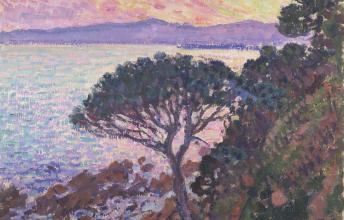 Théo Van Rysselberghe, Pin parasol au bord de la mer, 1915, huile sur panneau, Musée des Beaux-Arts de Gand.