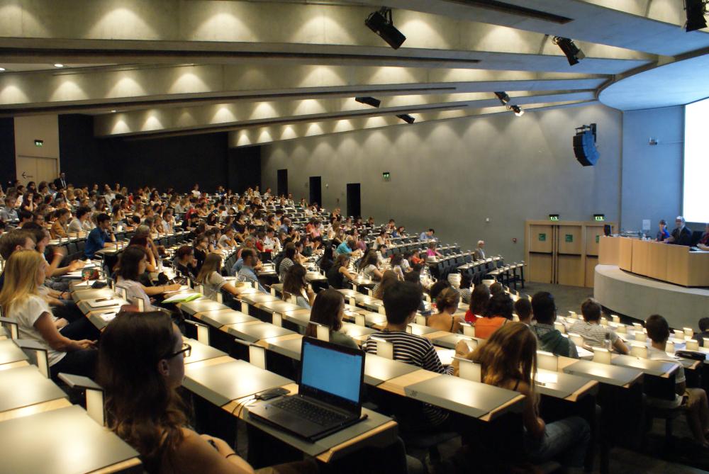 Étudiants dans un amphithéâtre 