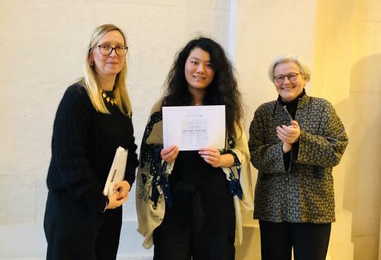 Princeton student receiving diploma at the EDL Winter School
