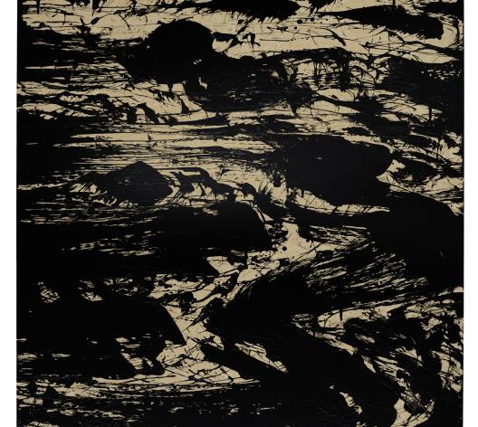 Peinture abstraite noire et beige