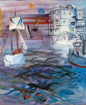 Raoul Dufy, Port au voilier, hommage à Claude Lorrain, vers 1935, Musée d’Art moderne de Paris